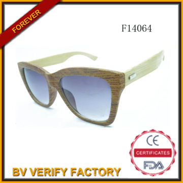 F14064 Boa qualidade bambu óculos de sol com lente polarizada